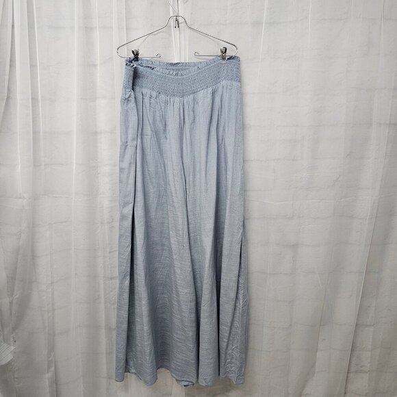 NWT Ashley Stewart Slate Blue Palazzo Pants Wide Leg Boho Festival 18/20 - Picture 1 of 8